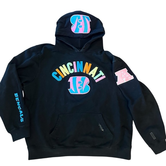 Pro Standard Black CINCINNATI BENGALS Neon Fleece Pullover Hoodie 2XL XXL - Picture 2 of 9